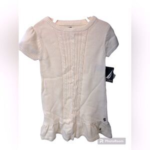 Nautica cream cable detail sweater dress, size 4